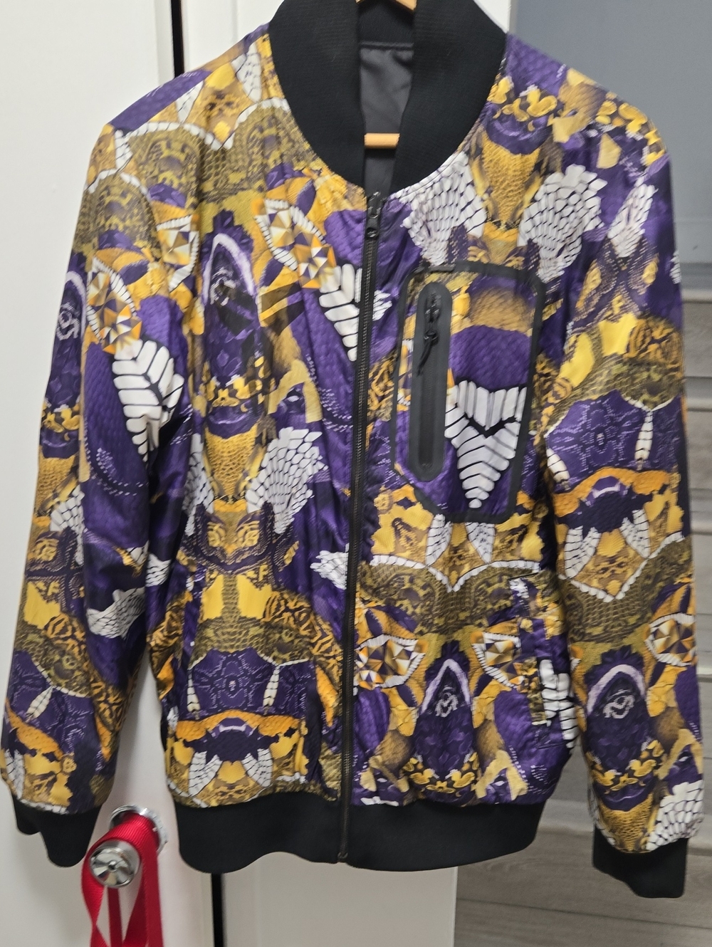 Nike Kobe Bryant Snakeskin Pattern Reversible Bomber Destroyer Jacket Size M